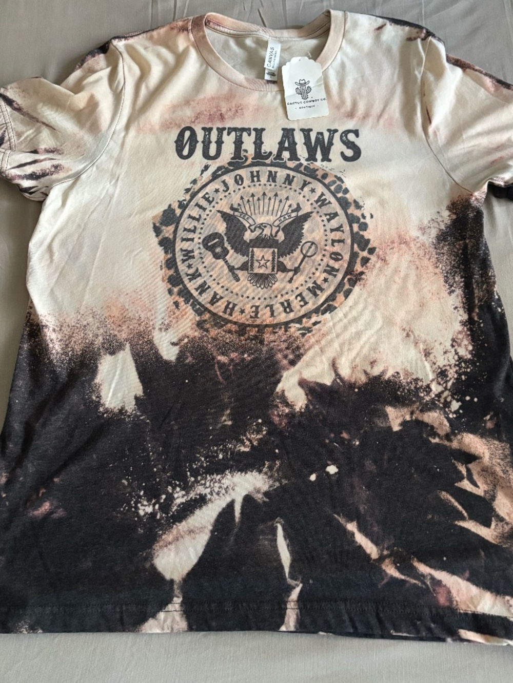 NWT Outlaws Country Music Bleached Graphic Tee | L, XL, 2X & 3X